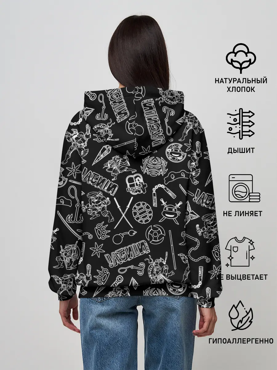 Женское худи / Нинздя Черепашки | LogoBombing