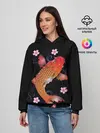 Женское худи / Карп Кои с Цветами