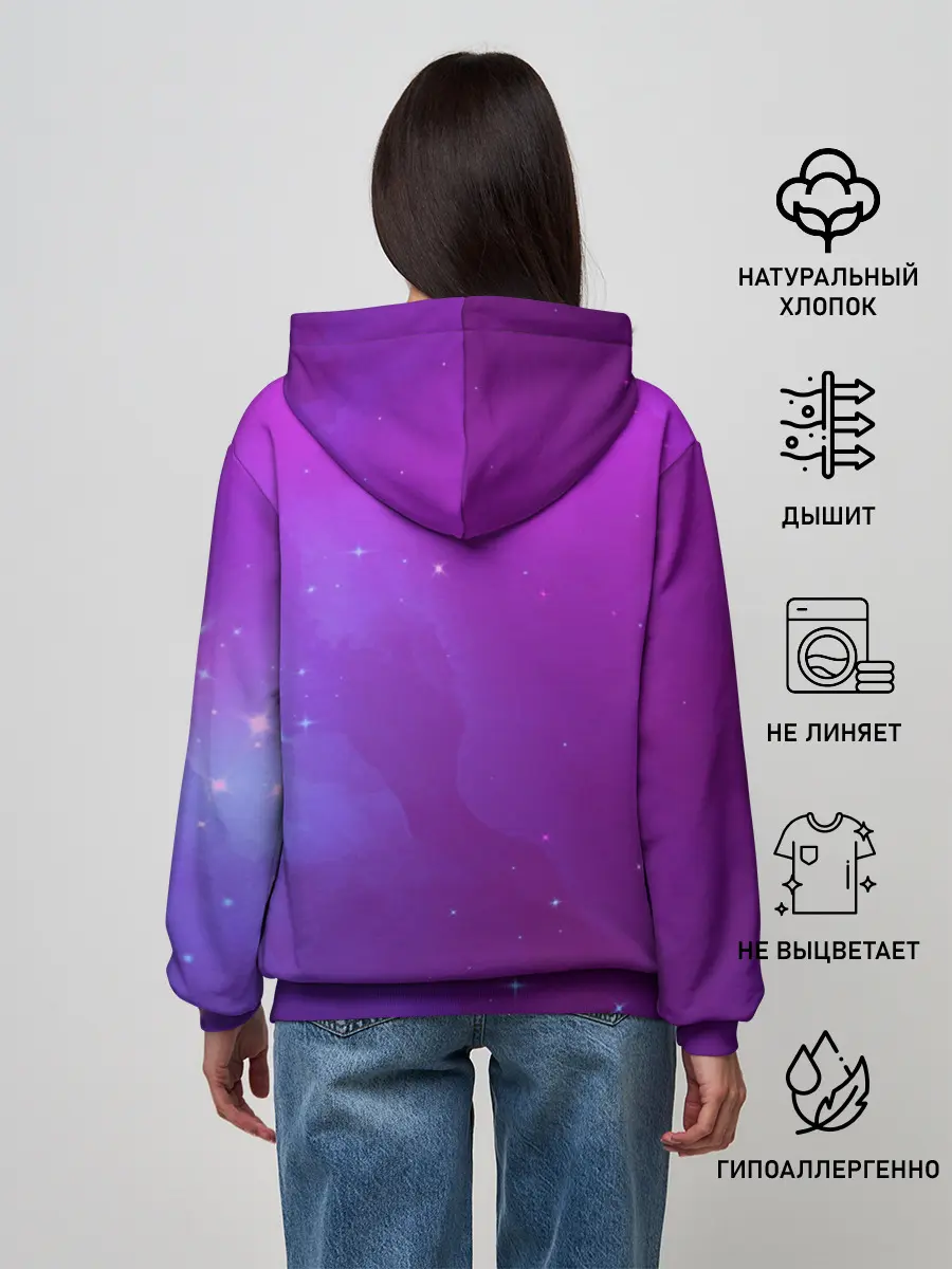 Женское худи / Retrowave Neon Dinosaur