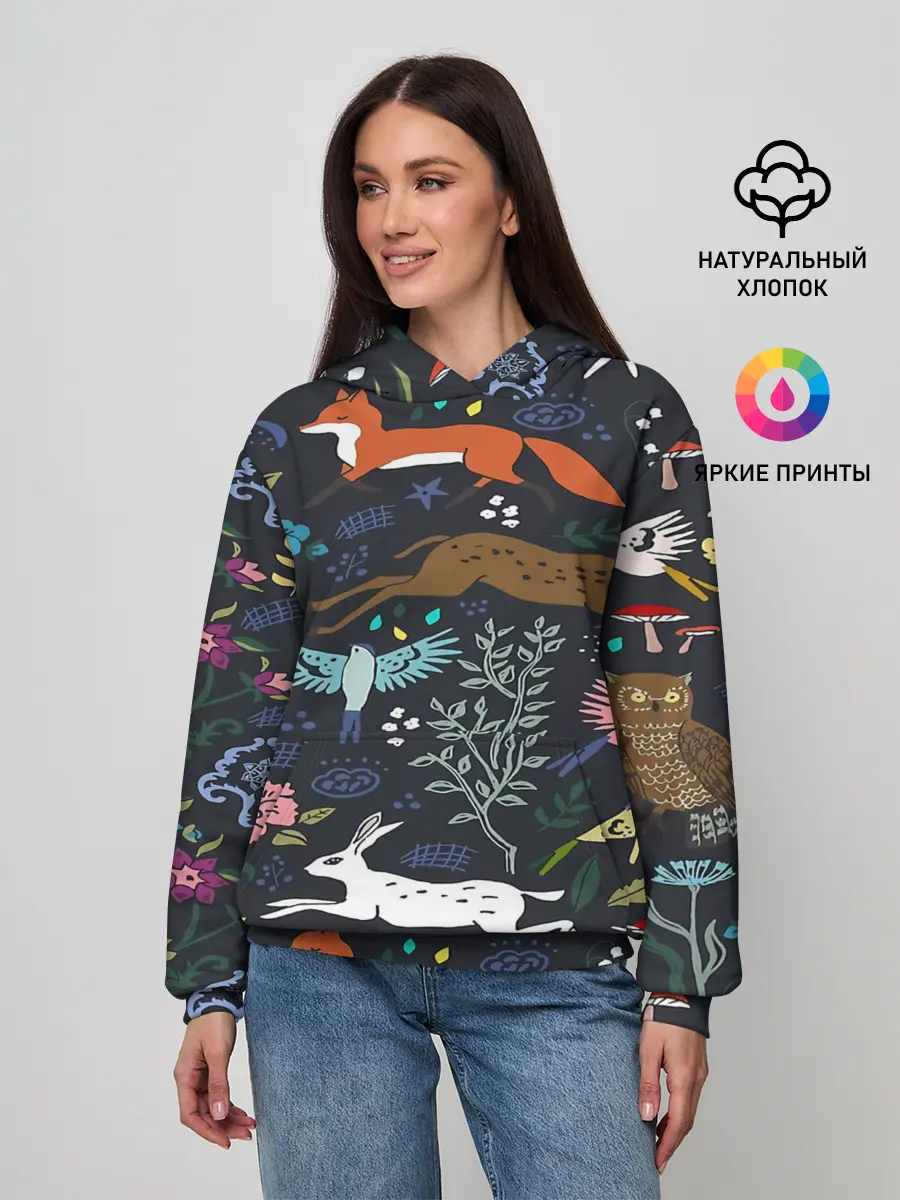 Женское худи / Звери и Природа