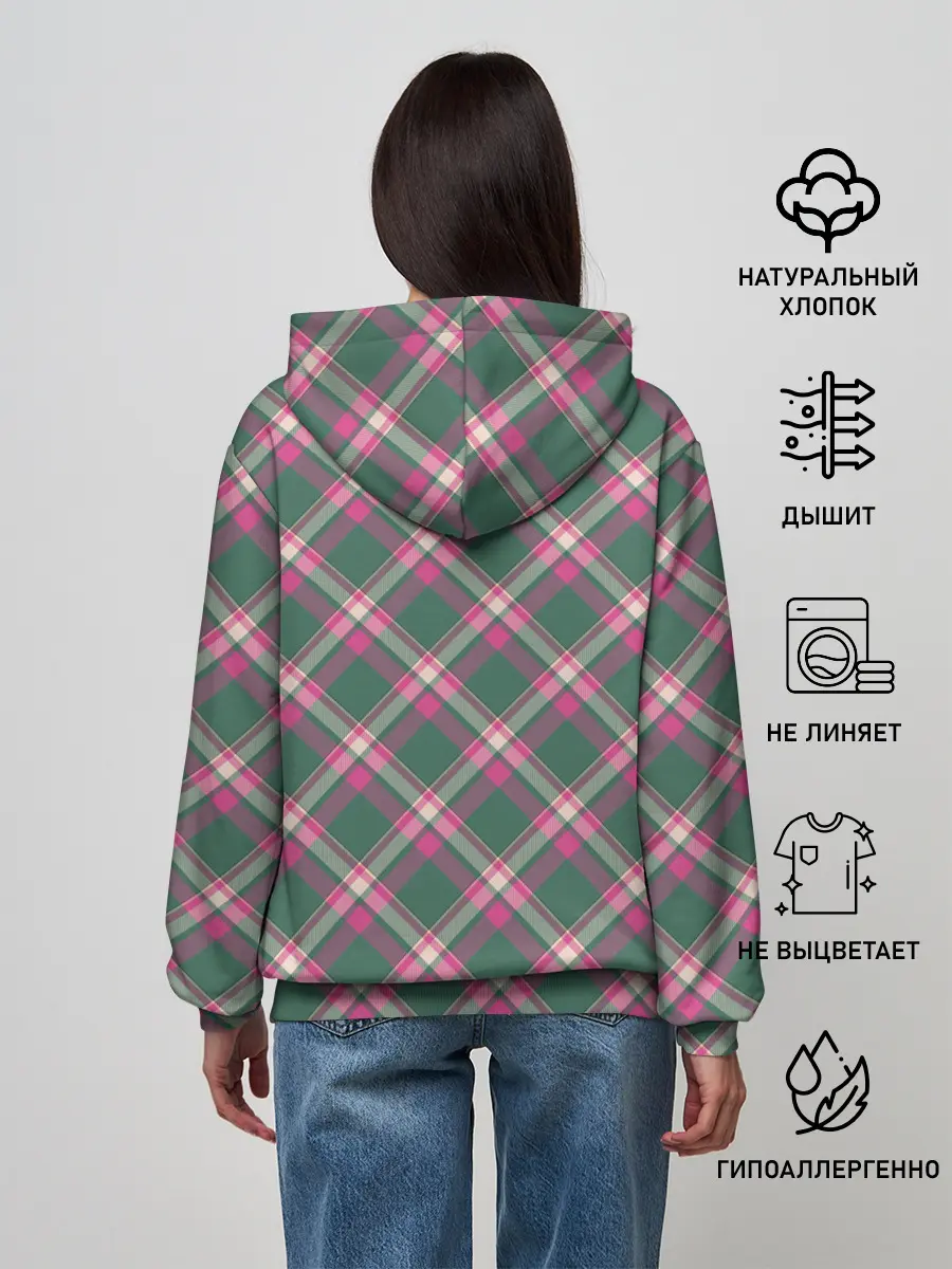 Женское худи / Клеточный узор