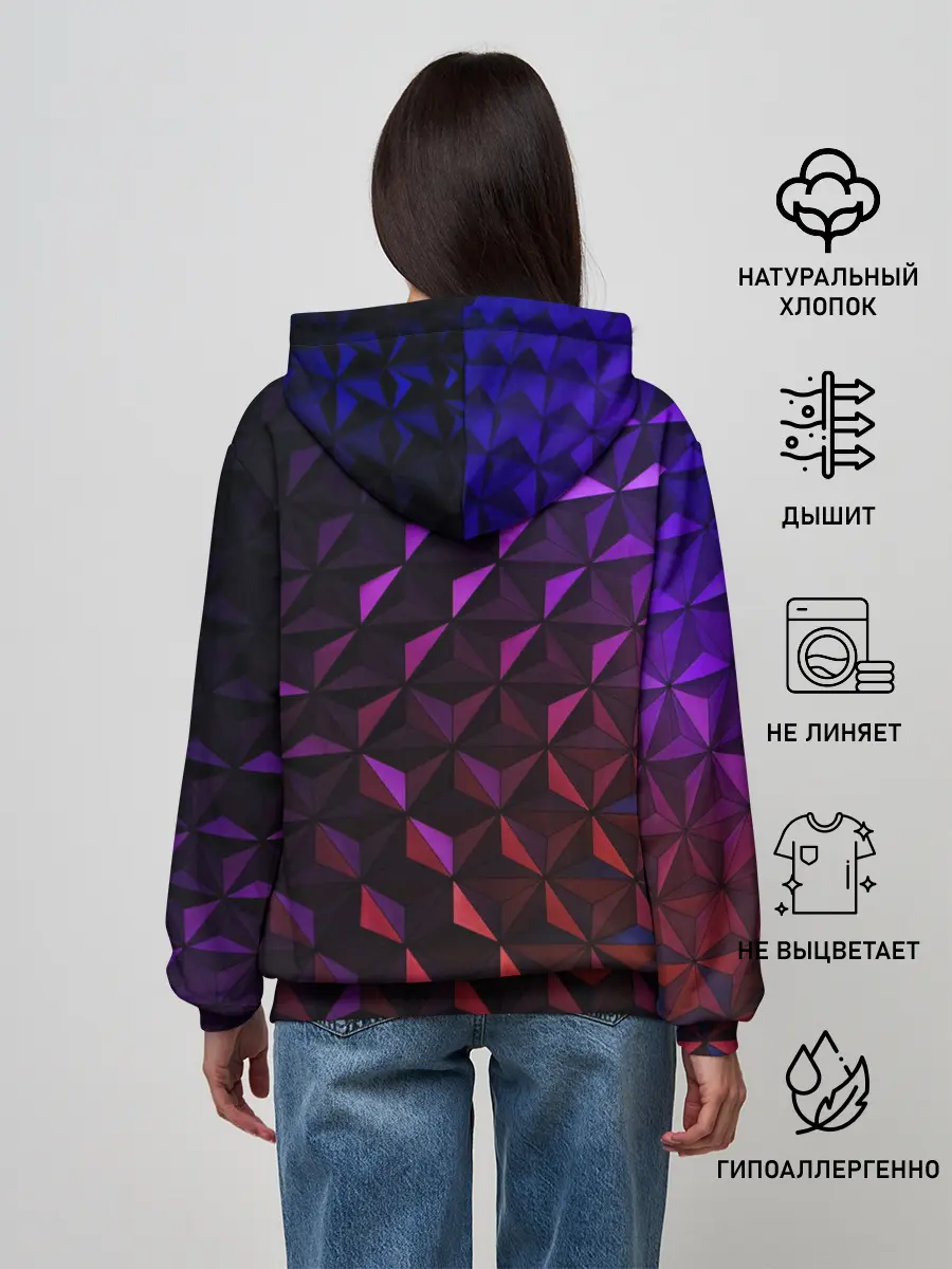 Женское худи / Неоновая Текстура