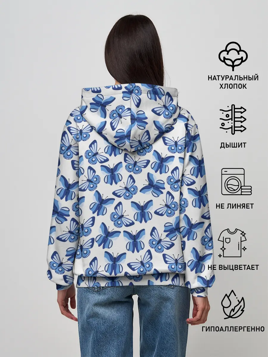 Женское худи / Бабочки / Butterflies