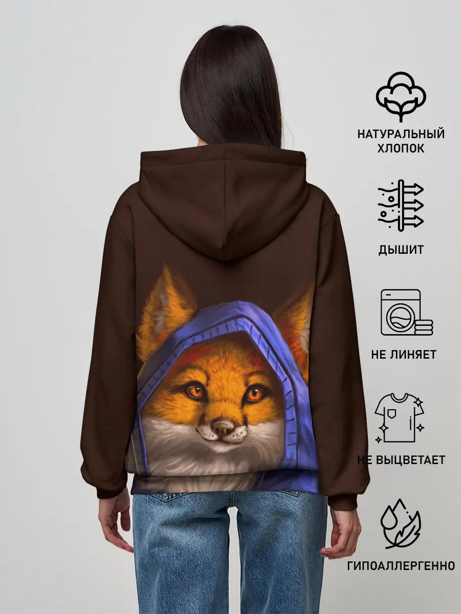 Женское худи / Лисенок в капюшоне