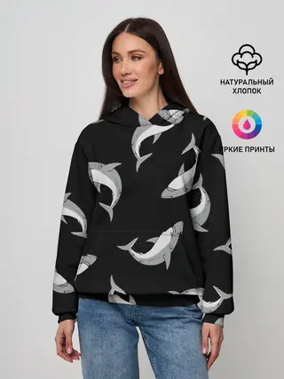 Женское худи / Акулы