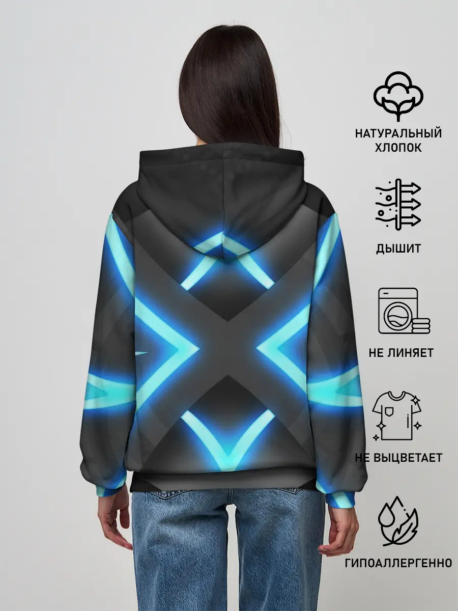 Женское худи / НЕОНОВЫЕ СТРЕЛКИ 3D
