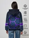 Женское худи / Цветные соты 3D