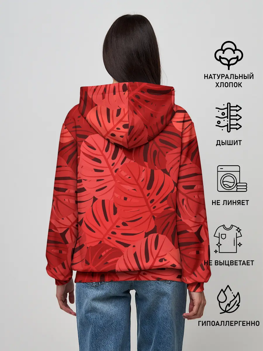 Женское худи / Тропические листья Монстера