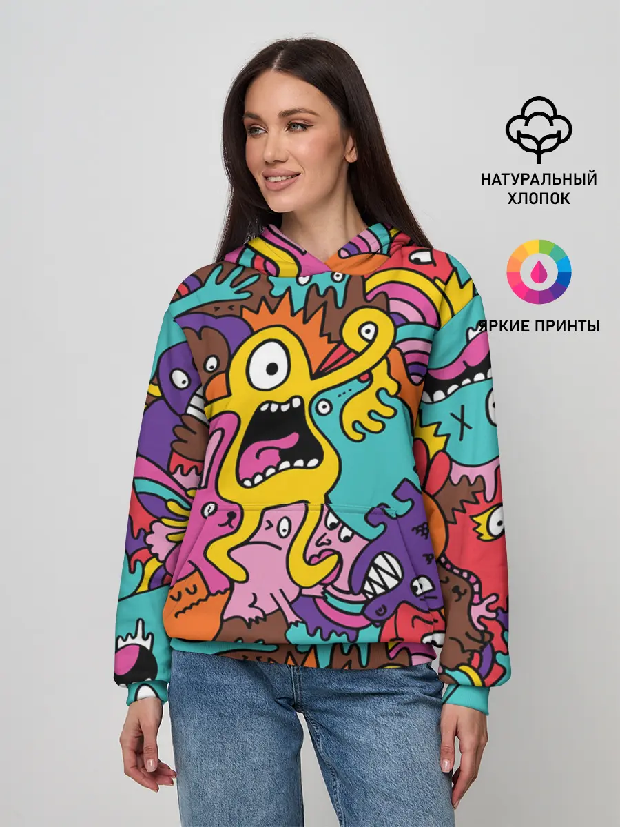 Женское худи / crazy abstraction