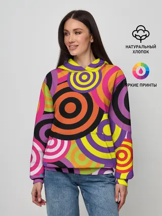 Женское худи / Аннотация разноцветных кругов