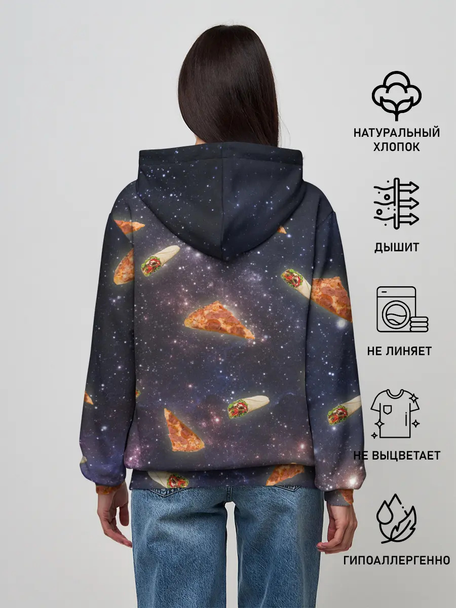 Женское худи / Котик в космосе