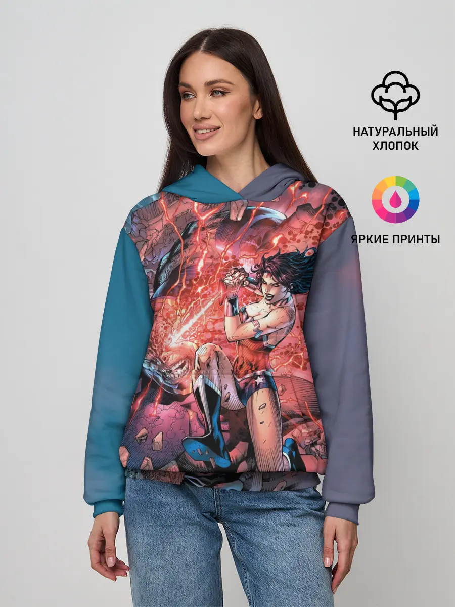 Женское худи / Чудо-женщина VS Дарксайд