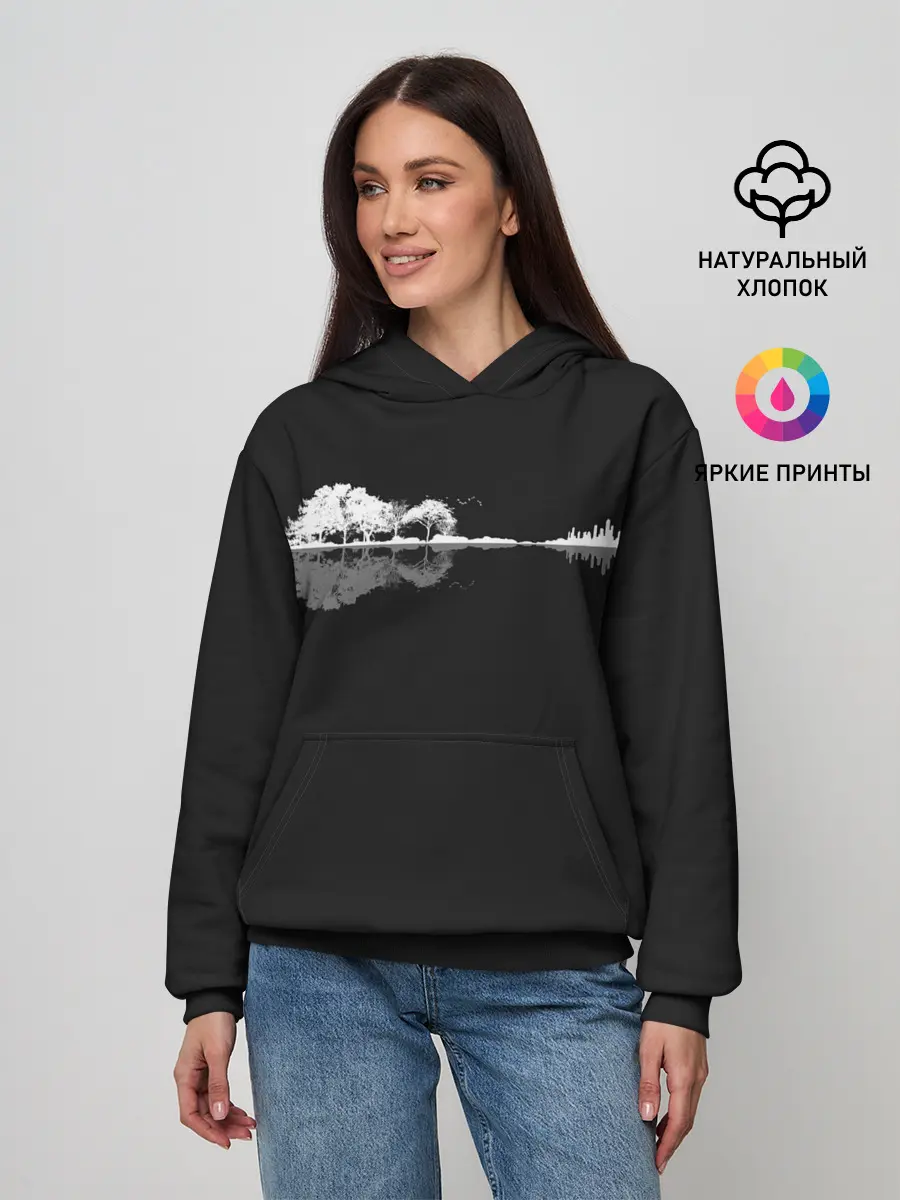 Женское худи / Natural Guitar. Reflection