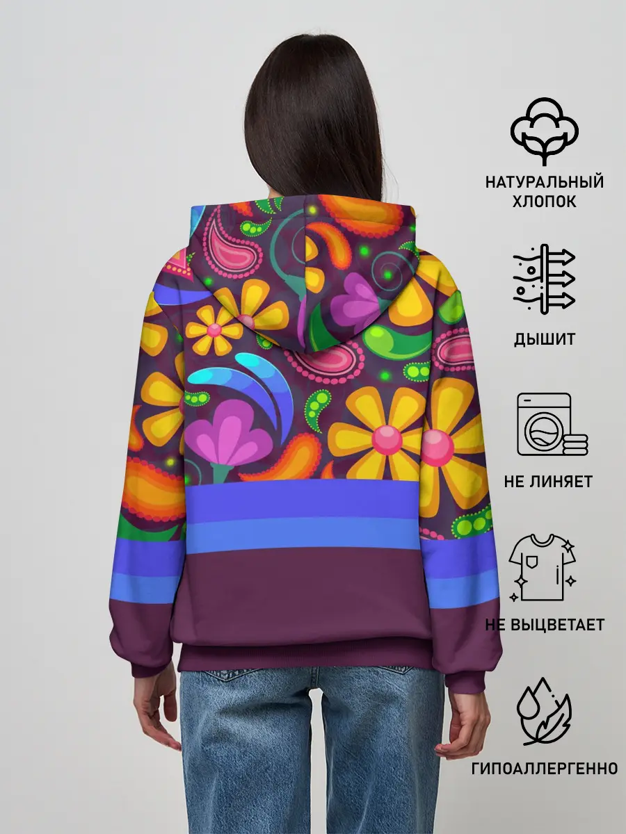 Женское худи / Мультяшные Цветы