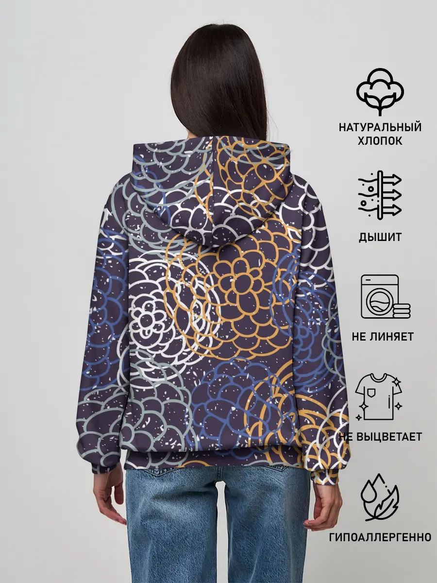 Женское худи / текстура японские узоры