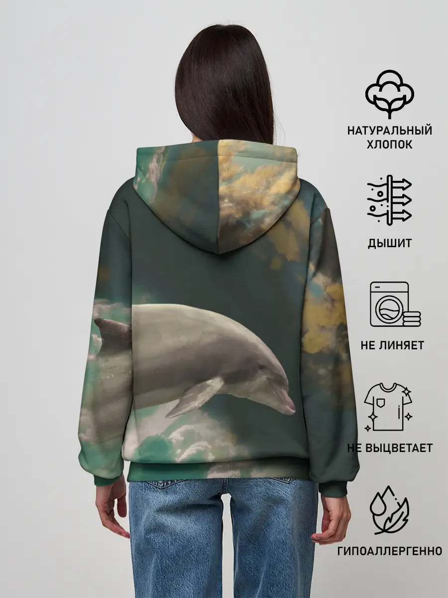 Женское худи / Дельфин в облаках