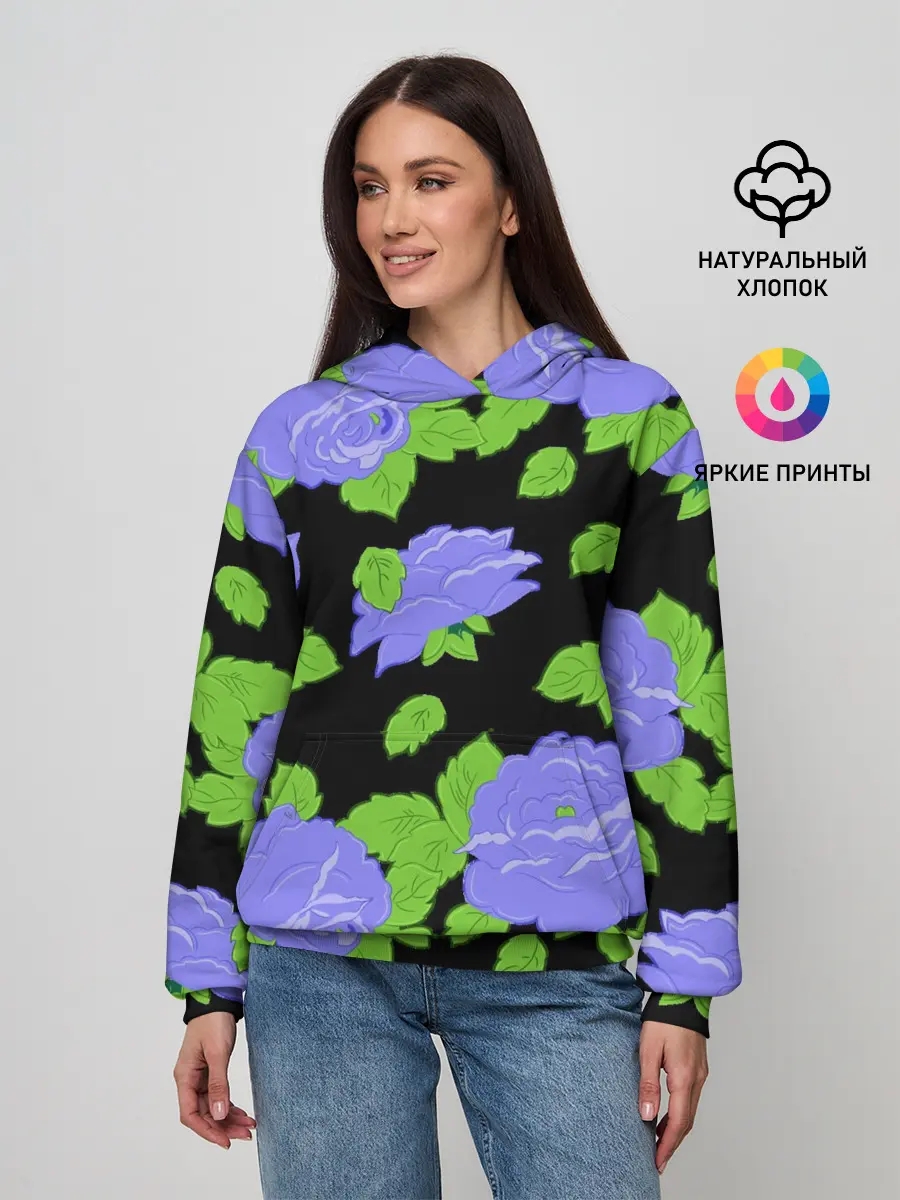 Женское худи / Синие розы