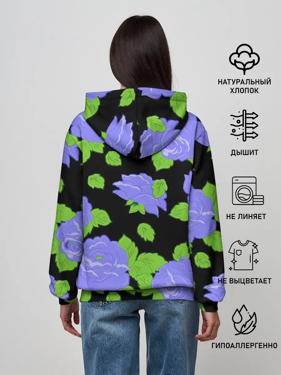 Женское худи / Синие розы