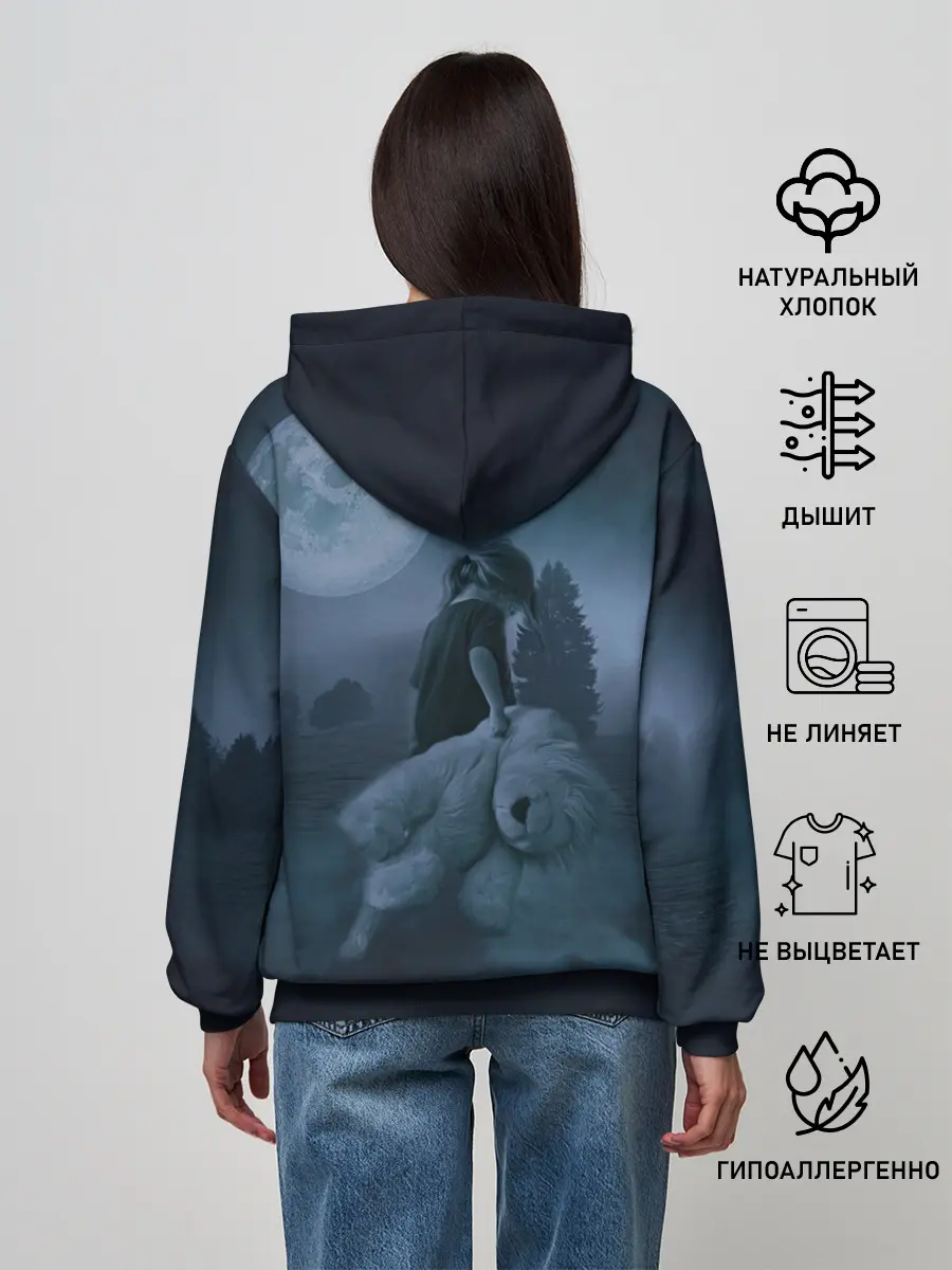 Женское худи / Девочка и полнолуние