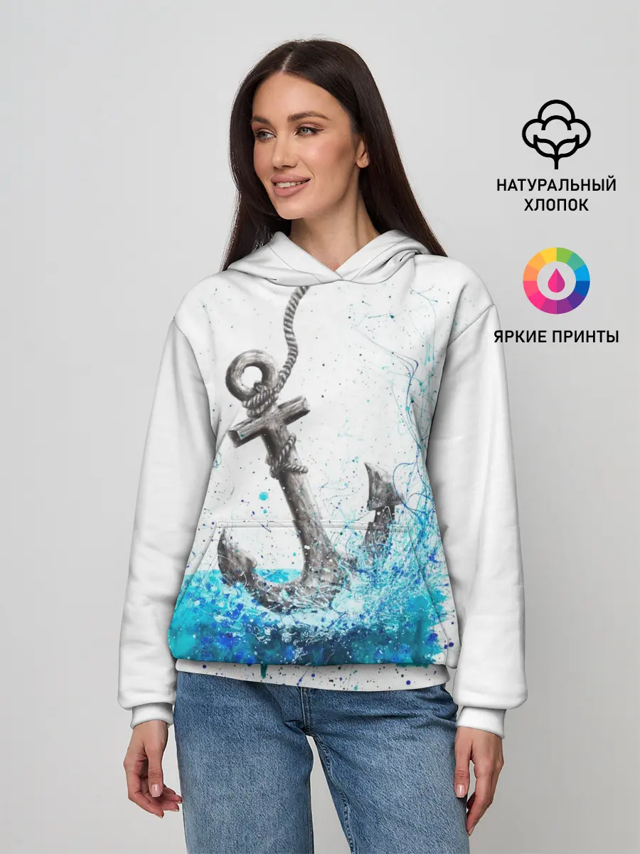 Женское худи / Якорь На Холсте