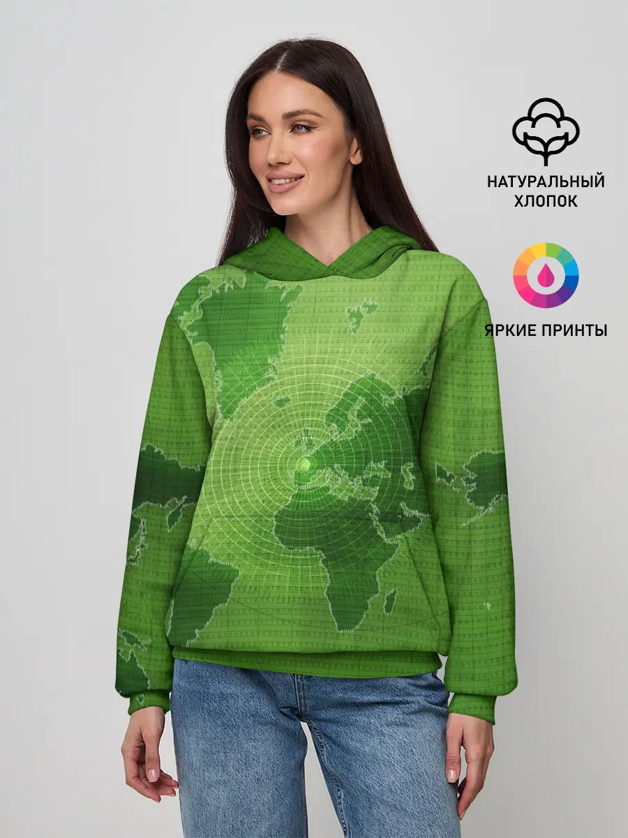 Женское худи / Карта мира