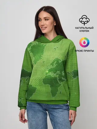 Женское худи / Карта мира
