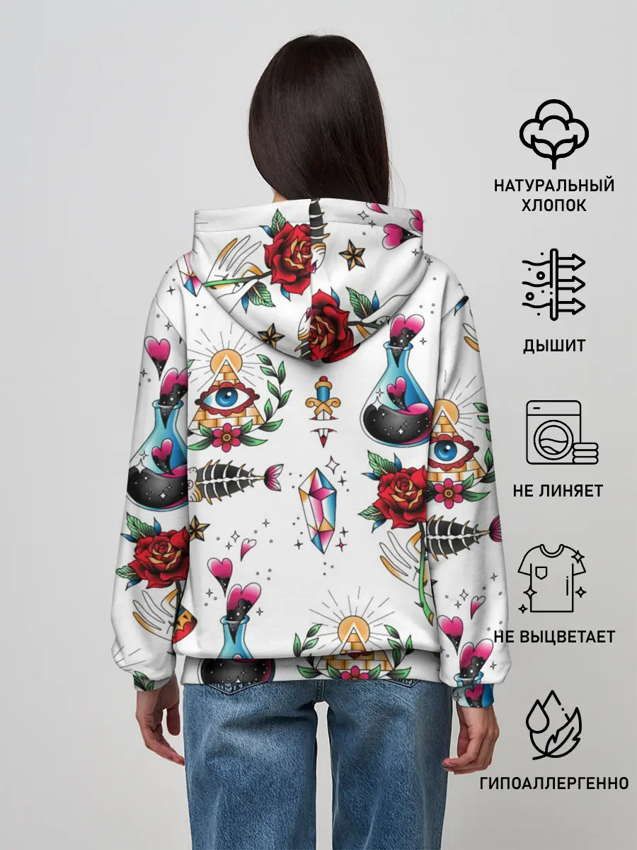 Женское худи / Old school tattoo