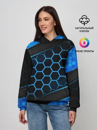 Женское худи / 3D luxury blue 3Д СОТЫ и плиты
