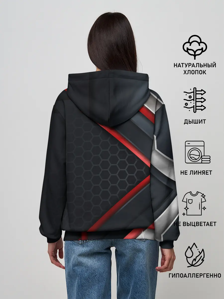 Женское худи / luxury Black 3D СОТЫ