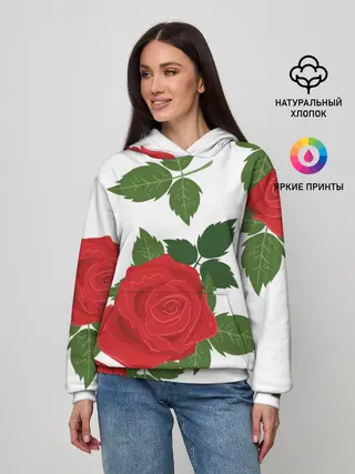 Женское худи / Большие розы