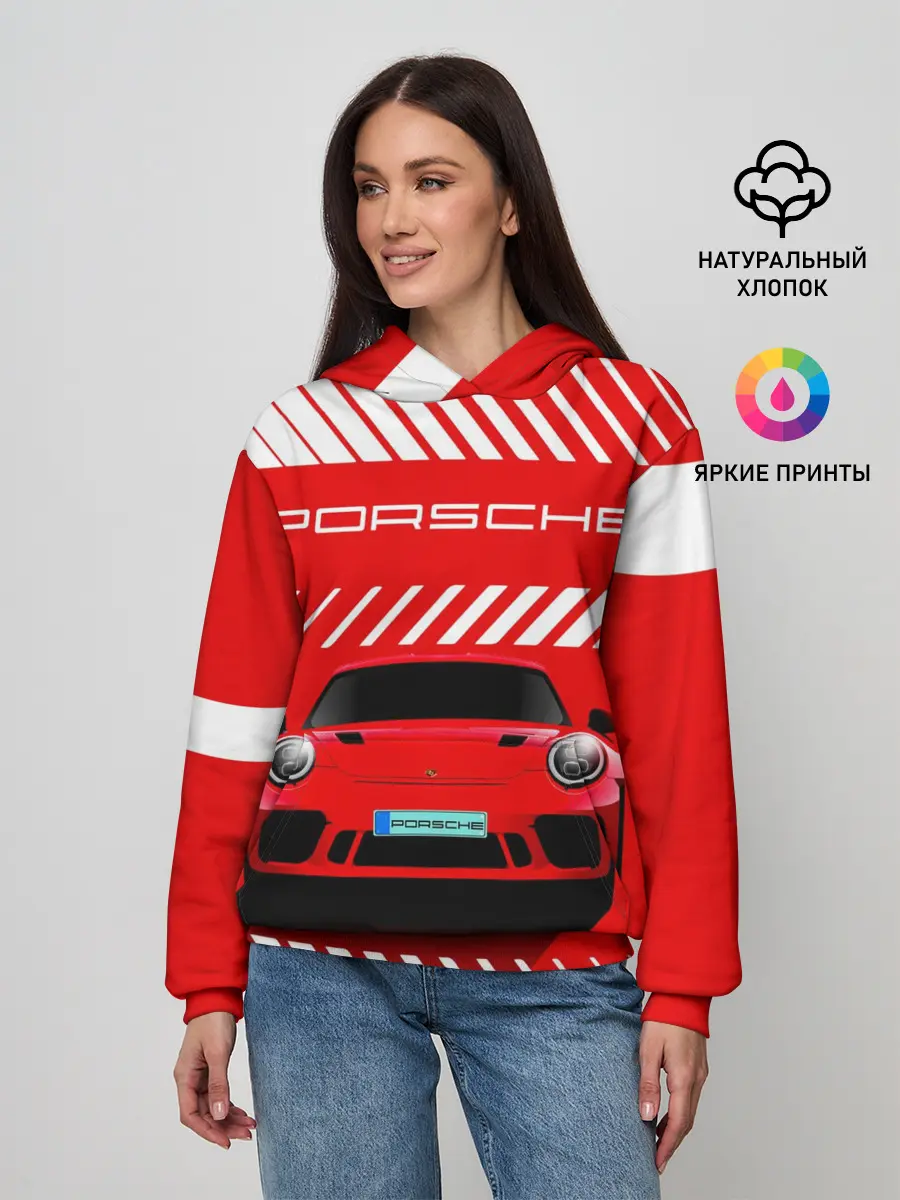 Женское худи / PORSCHE / ПОРШЕ / RED STYLE