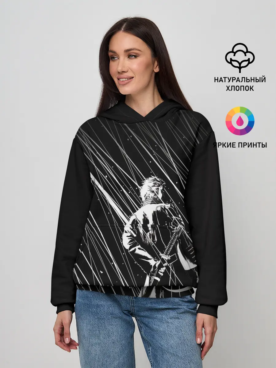 Женское худи / Вирджил под дождём