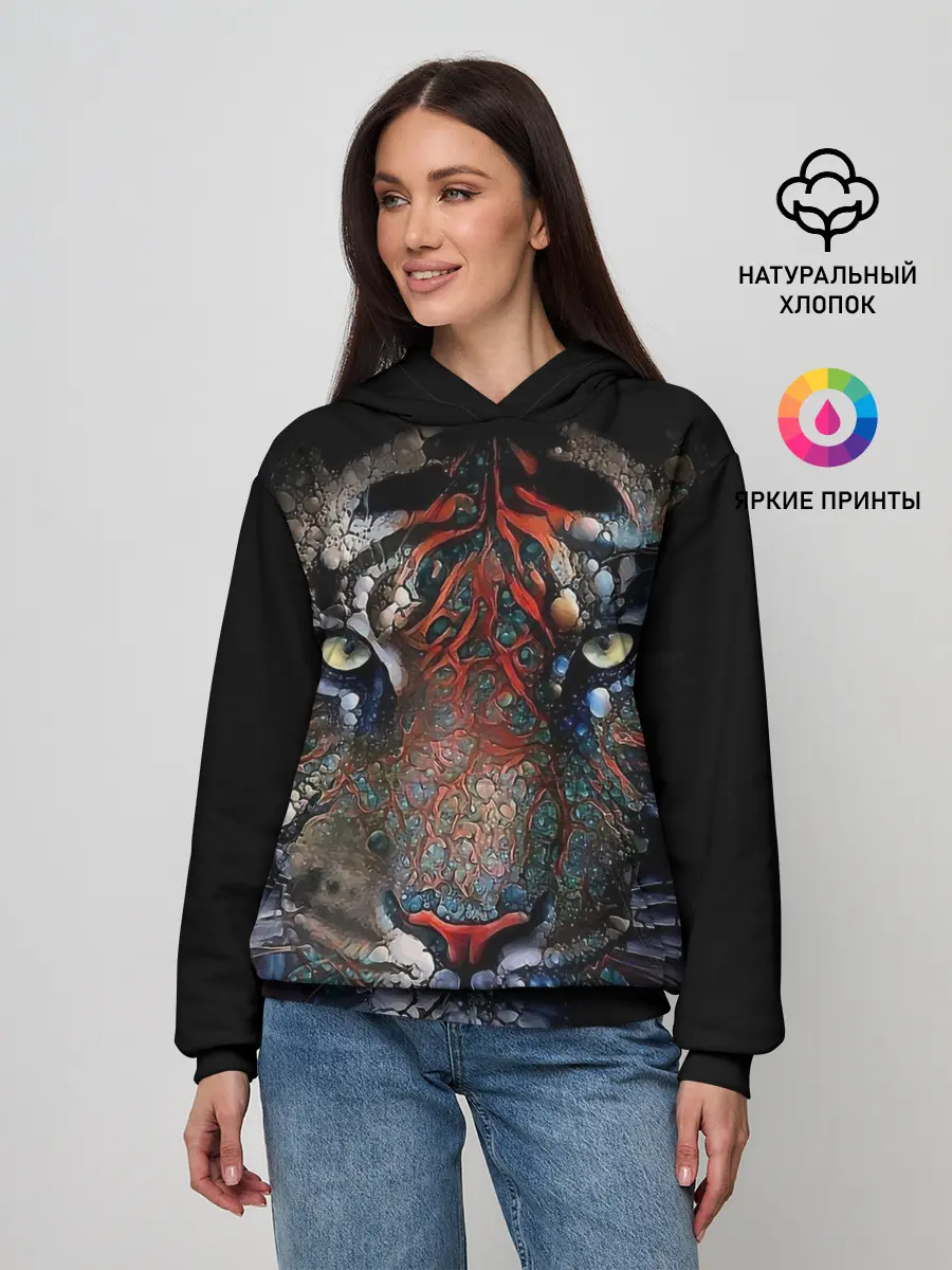 Женское худи / Цветной тигр