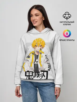 Женское худи / Зеницу Агацума Kimetsu no Yaiba