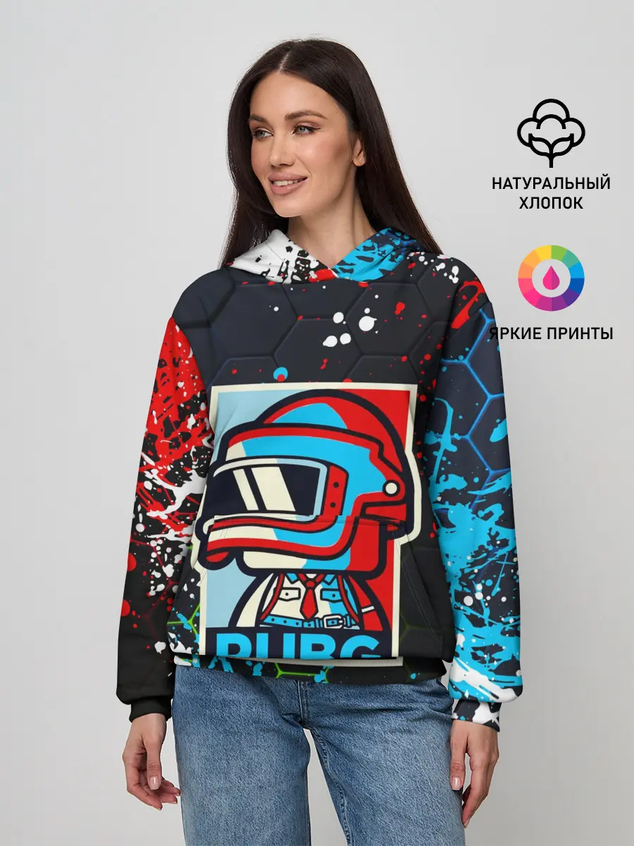 Женское худи / PUBG / ПАБГ / ПОРТРЕТ