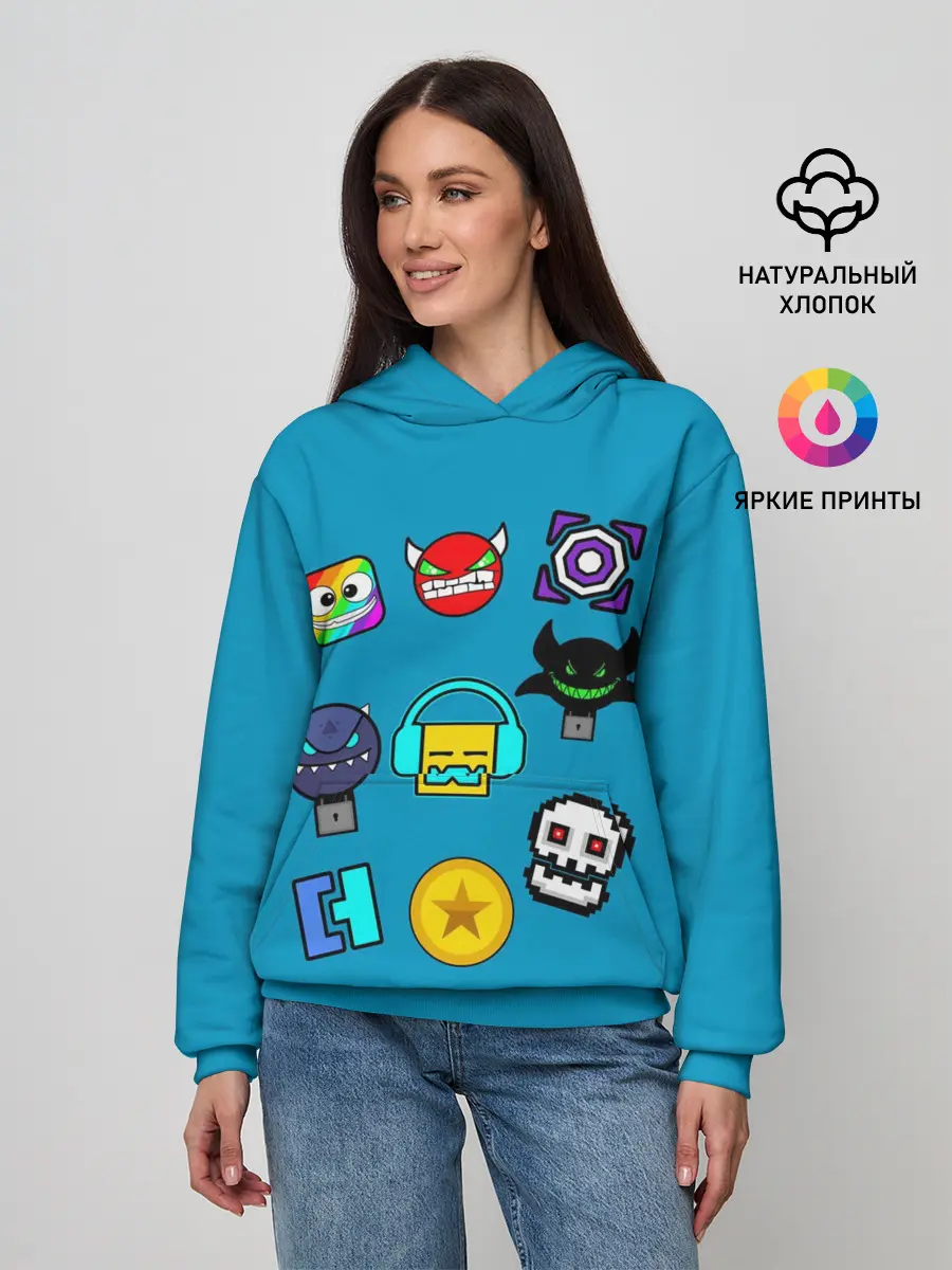 Женское худи / Geometry Dash Icons