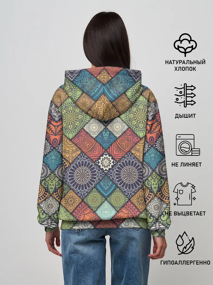 Женское худи / ЛОСКУТНАЯ ВЫШИВКА