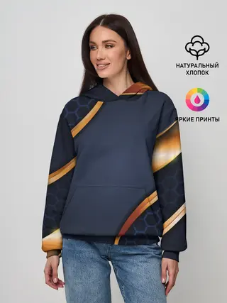 Женское худи / 3D БРОНЯ ВСТАВКИ ЗОЛОТА