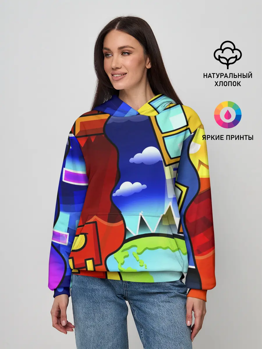 Женское худи / GEOMETRY DASH / ГЕОМЕТРИ ДАШ