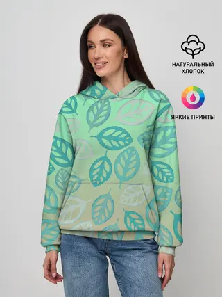 Женское худи / узор из листиков