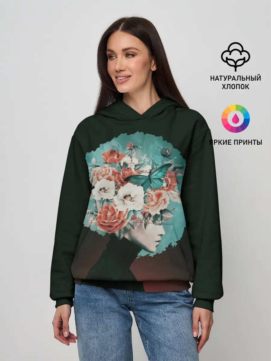 Женское худи / Girl in flowers