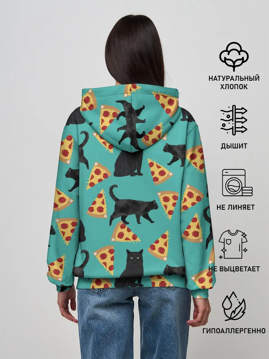 Женское худи / Котики и Пиццы