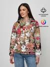 Женское худи / Корги & Цветы