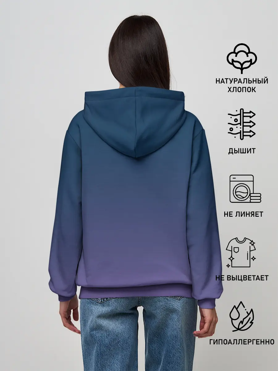 Женское худи / волченок на луне рисунок