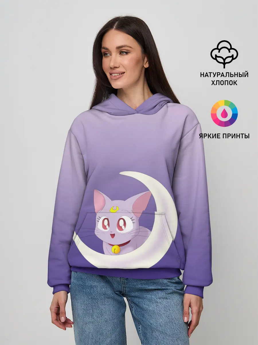 Женское худи / кошка из сейлормун
