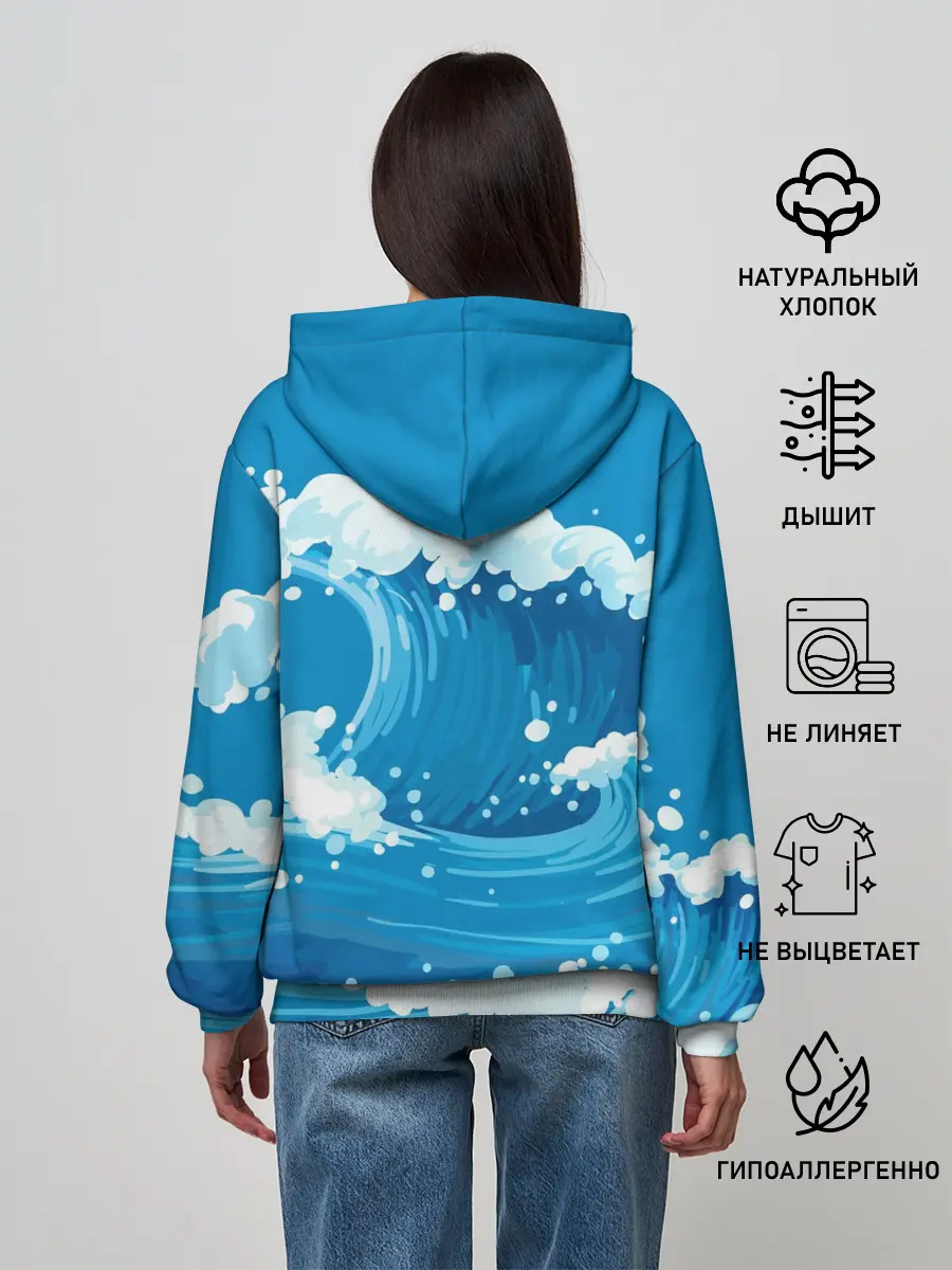 Женское худи / Волны