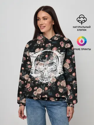 Женское худи / Death and roses