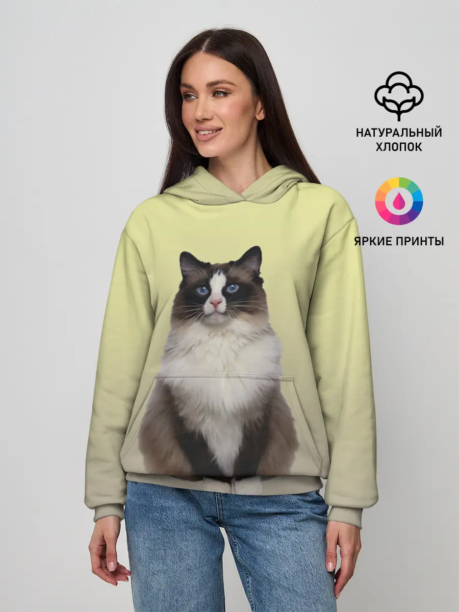Женское худи / персидская пушистая кошка