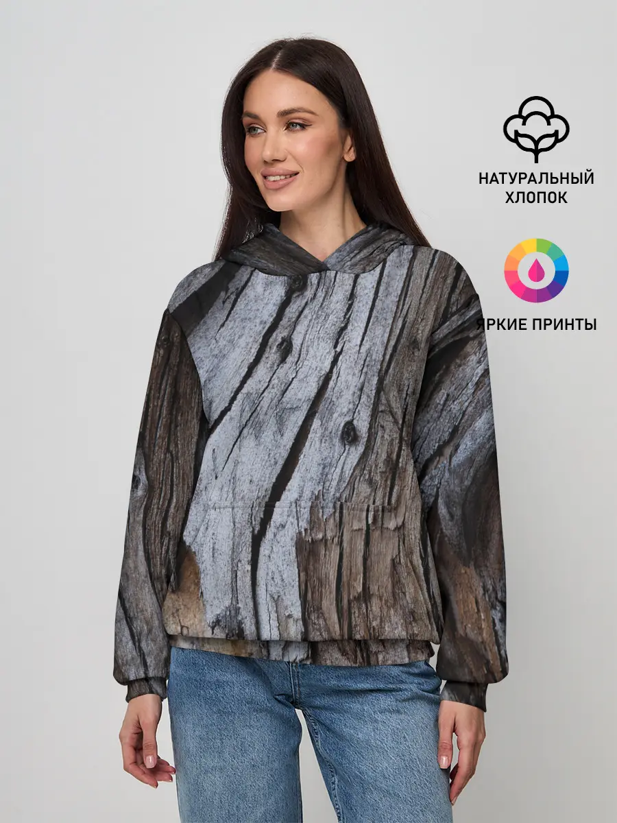 Женское худи / Древесная кора