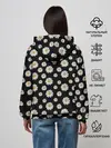 Женское худи / Ромашки на чёрном
